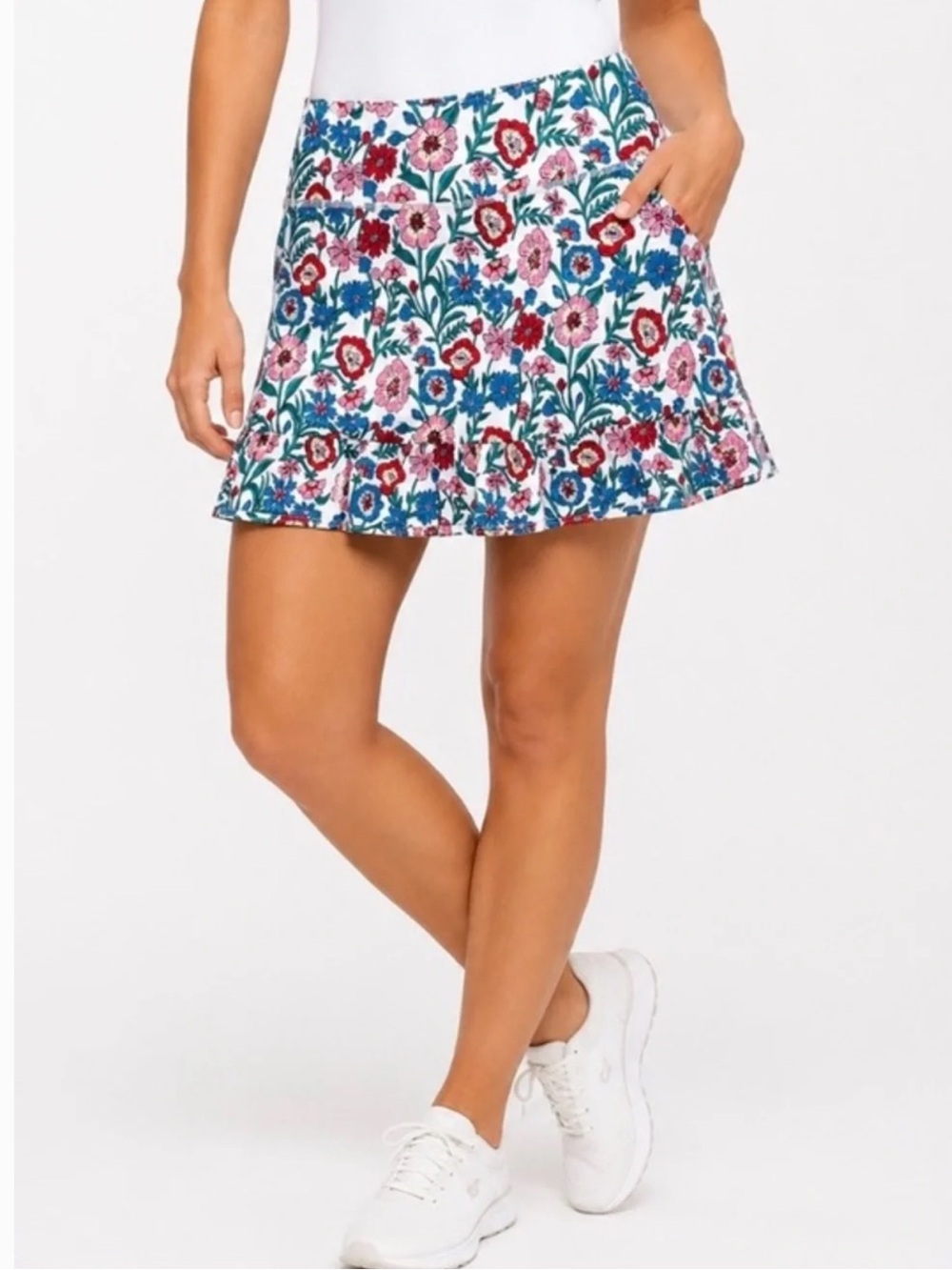 Vineyard Vines Performance Floral Ruffle Hem Skort Skirt XS Athleisure Preppy